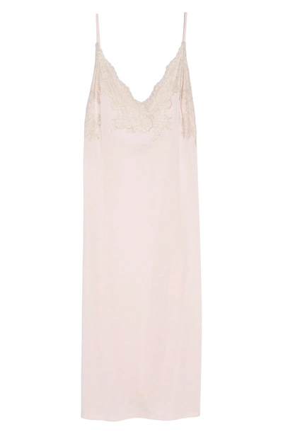 Shop Natori Luxe Shangri-la Nightgown In Blush Pink