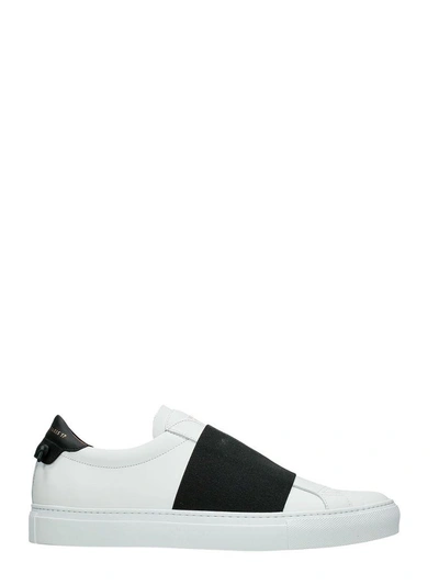 Shop Givenchy Skate Elastic White Leather Sneakers