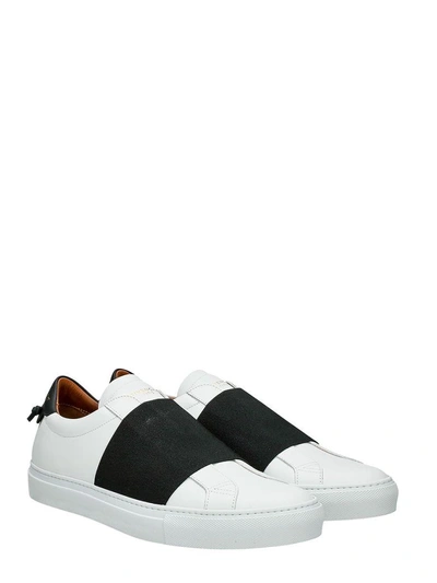 Shop Givenchy Skate Elastic White Leather Sneakers