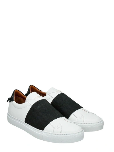 Shop Givenchy Skate Elastic White Leather Sneakers