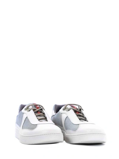 Shop Prada Sneaker Americas Cup In Bianco+argento
