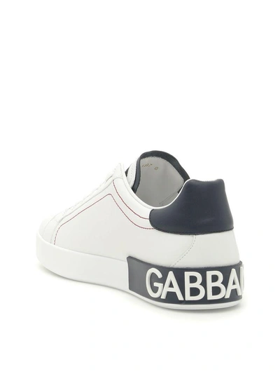 Shop Dolce & Gabbana Portofino Sneakers In Bianco-blueberrybianco