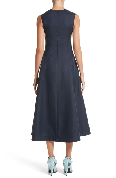 Shop Calvin Klein 205w39nyc Cotton & Silk Dress In Navy