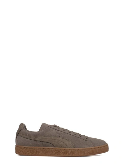 Shop Puma Taupe Classic Suede Sneakers In Basic