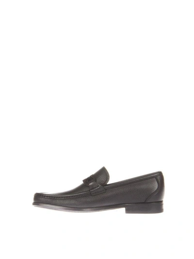 Shop Ferragamo Horsebit Leather Loafers In Black