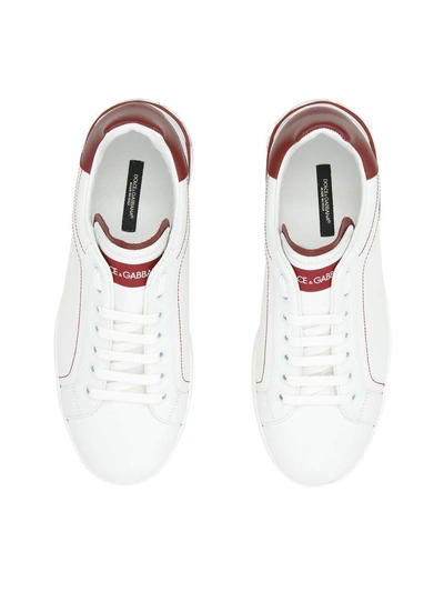 Shop Dolce & Gabbana Portofino Sneakers In Bianco-rossobianco