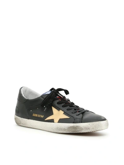 Shop Golden Goose Superstar Sneakers In Black Lth-special Flagnero
