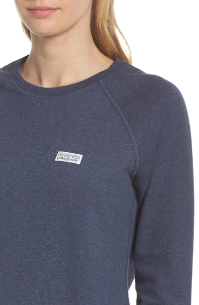 Shop Patagonia Pastel P-6 Label Midweight Sweatshirt In Classic Navy