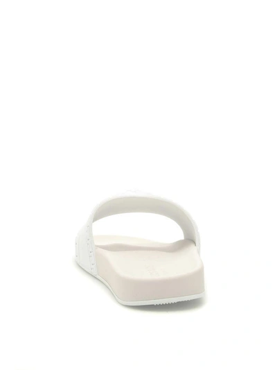 Shop Versace Rubber Slides With Medusa In Biancobianco