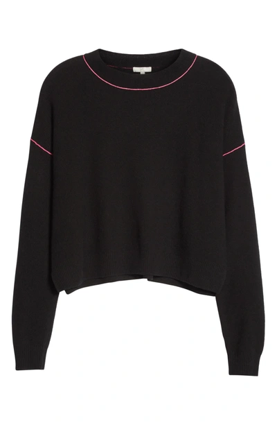 Shop Joie Benin Wool & Cashmere Sweater In Caviar/ Flamenco