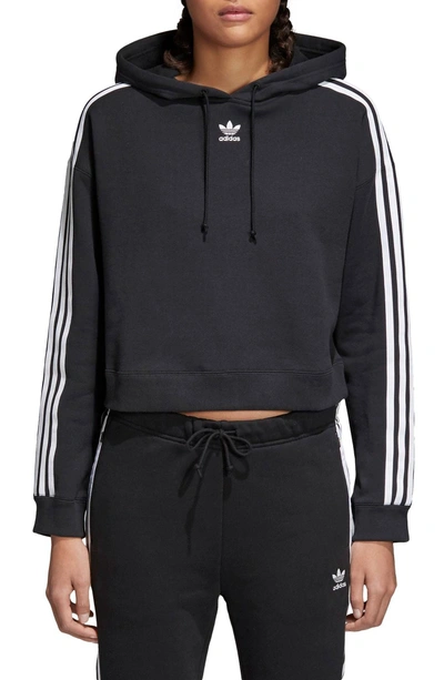 Shop Adidas Originals Crop Hoodie In Black