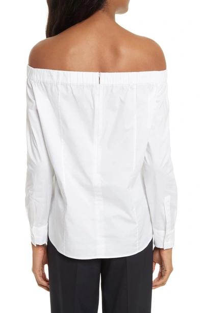 Shop Hugo Boss Bagiana Off The Shoulder Blouse In White