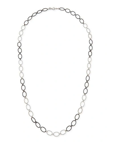 Shop Armenta New World Large Silver Oval Link Necklace, 38"l