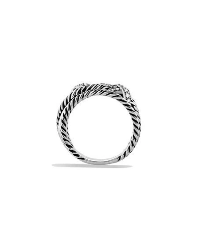 Shop David Yurman Double X Crossover Ring With Diamonds