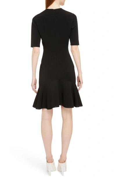 Shop Givenchy Split Neck Punto Milano Dress In Black