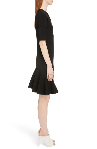 Shop Givenchy Split Neck Punto Milano Dress In Black