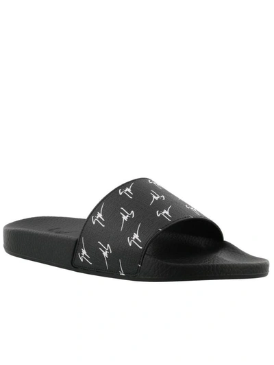 Shop Giuseppe Zanotti Burel Slides In Black