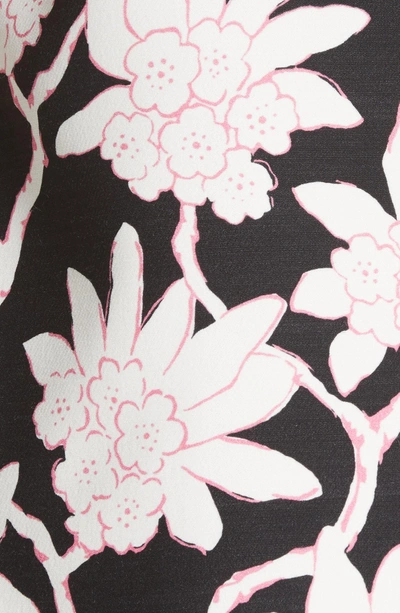 Shop Valentino Rhododendron Print Wool & Silk Top In Black