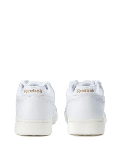 Shop Reebok Workout Plus White Leather Sneaker In Bianco
