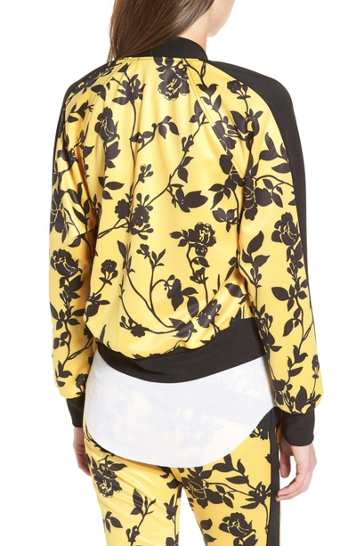 Shop Pam & Gela Crop Track Jacket In Floral Shadow Print