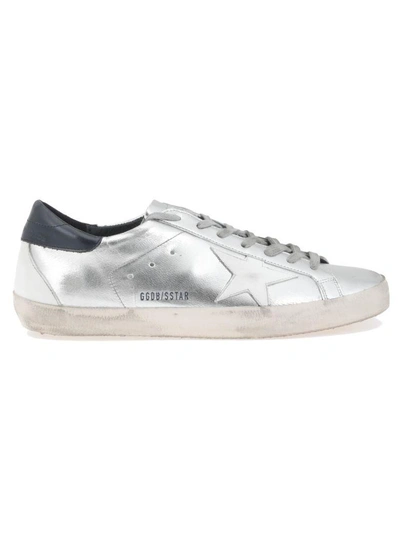 Shop Golden Goose Superstar Sneaker In Silver Blue Cream Sole