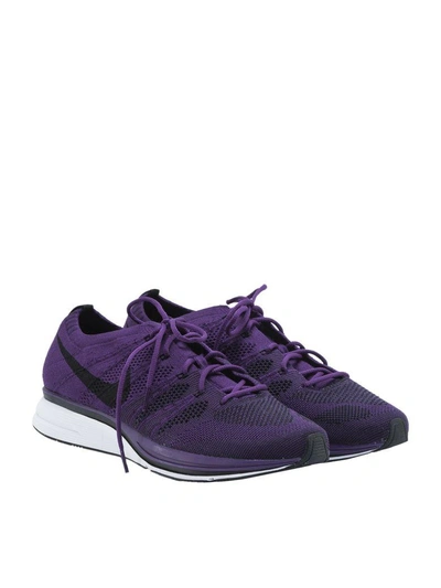 Shop Nike Flyknit Trainer In Night Purple-black-white