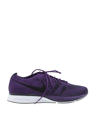 Shop Nike Flyknit Trainer In Night Purple-black-white