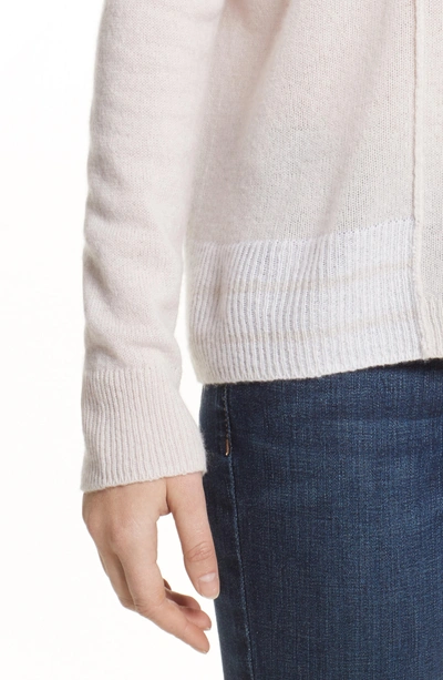 Shop Atm Anthony Thomas Melillo Schoolboy Cashmere Sweater In Lunar W/ Chalk Stripe