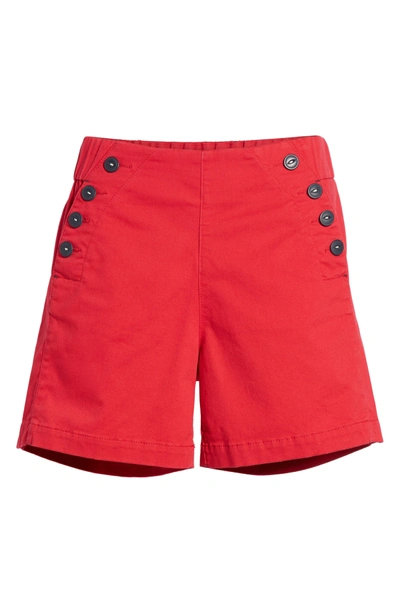Shop Jag Jeans Sailor Button Detail Shorts In Tango Red