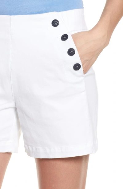 Shop Jag Jeans Sailor Button Detail Shorts In White