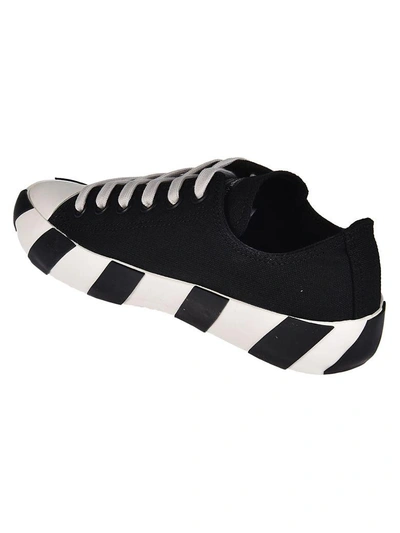 Shop Off-white Striped Sole Tennis Sneakers In Black