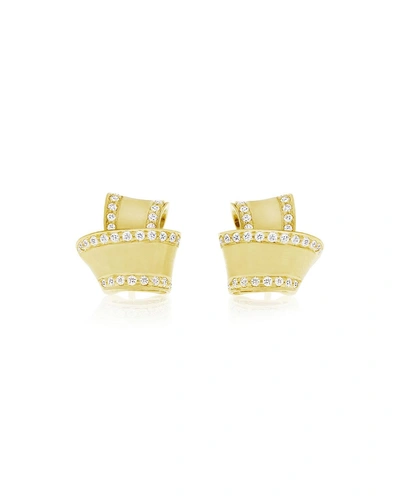 Shop Carelle 18k Gold Knot Earrings With Diamonds
