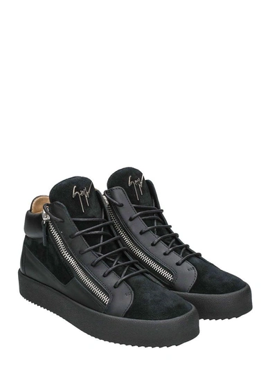 Shop Giuseppe Zanotti Keith Mid Top Sneakers In Black