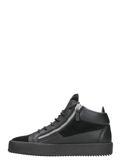 Shop Giuseppe Zanotti Keith Mid Top Sneakers In Black
