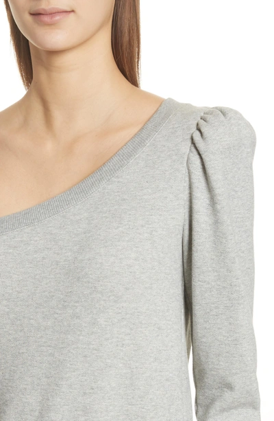 Shop A.l.c Crane One-shoulder Sweatshirt In Heather Grey