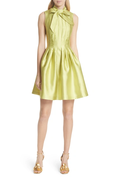 Ted Baker Bow Neck Skater Dress In Lime | ModeSens