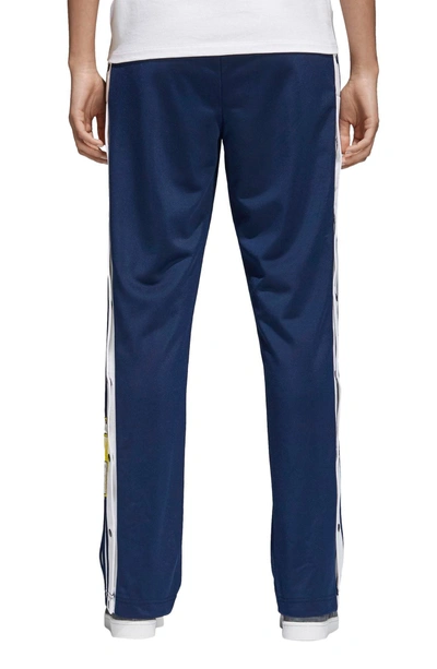 Shop Adidas Originals Stripe Track Pants In Collegiate Navy / White