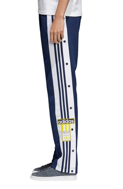 Shop Adidas Originals Stripe Track Pants In Collegiate Navy / White
