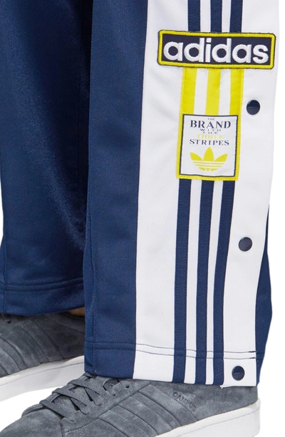 Shop Adidas Originals Stripe Track Pants In Collegiate Navy / White