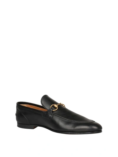 Shop Gucci Jordaan Leather Loafers In Nero