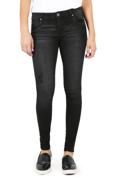 Shop Kut From The Kloth Mia Embroidered Skinny Jeans In Versed W/ Black Base