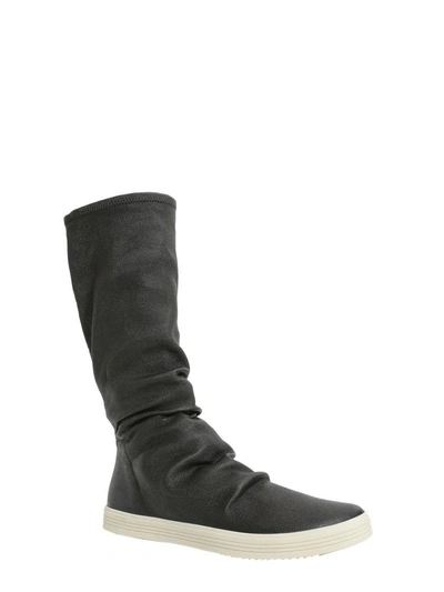 Shop Rick Owens Stretch Leather High Top Sneakers In Nero