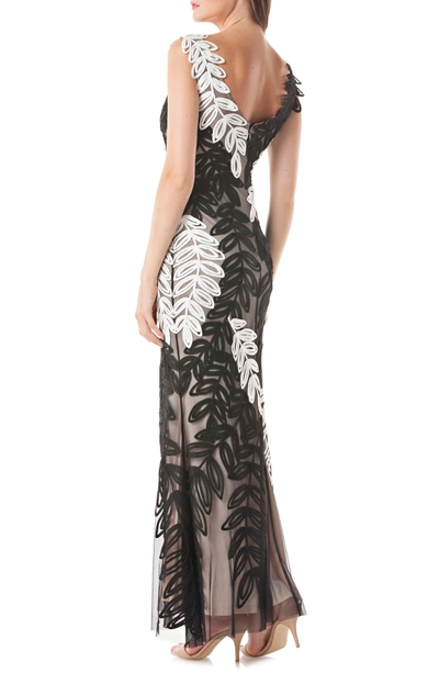 Leaf soutache trumpet gown js cheap collections