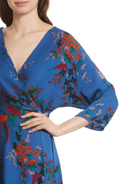 Shop Diane Von Furstenberg Silk Asymmetrical Wrap Dress In Camden Cove