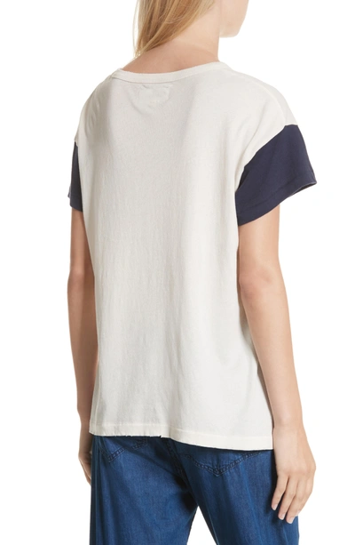 Shop The Great Tee In Washed White With Navy