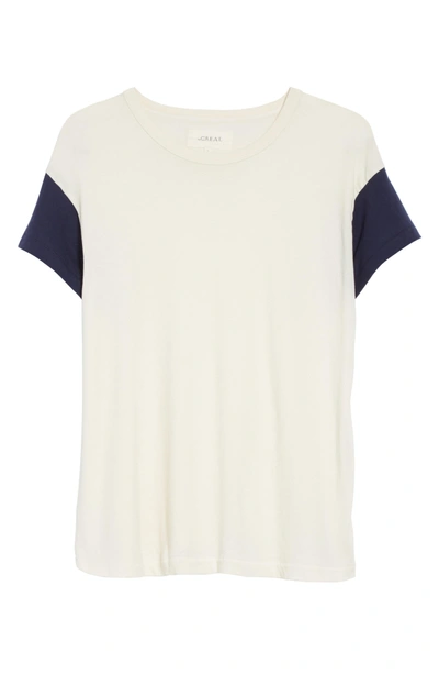Shop The Great Tee In Washed White With Navy