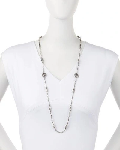 Shop Konstantino Sterling Etched Dot Chain Necklace, 36"l In Silver