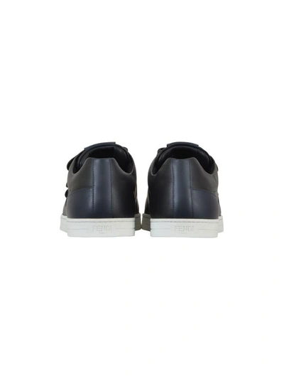 Shop Fendi Velcro Sneaker In Nero/azzurro