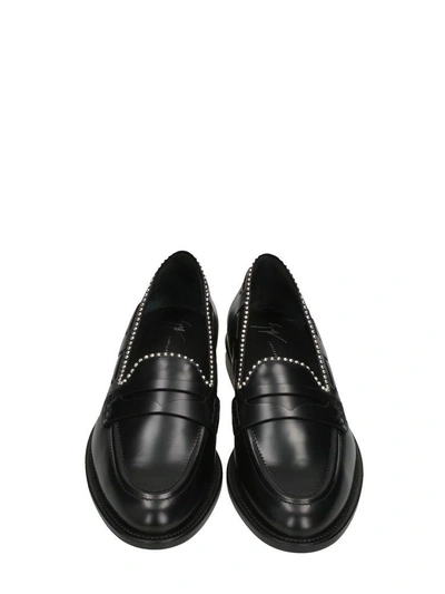 Shop Giuseppe Zanotti Black Studs Leather Loafer