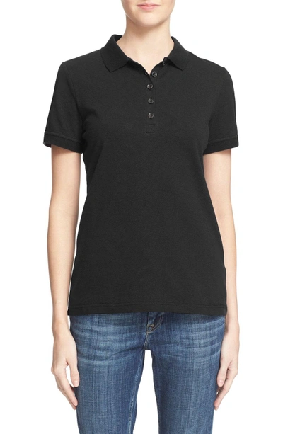 Shop Burberry Short Sleeve Polo In Black